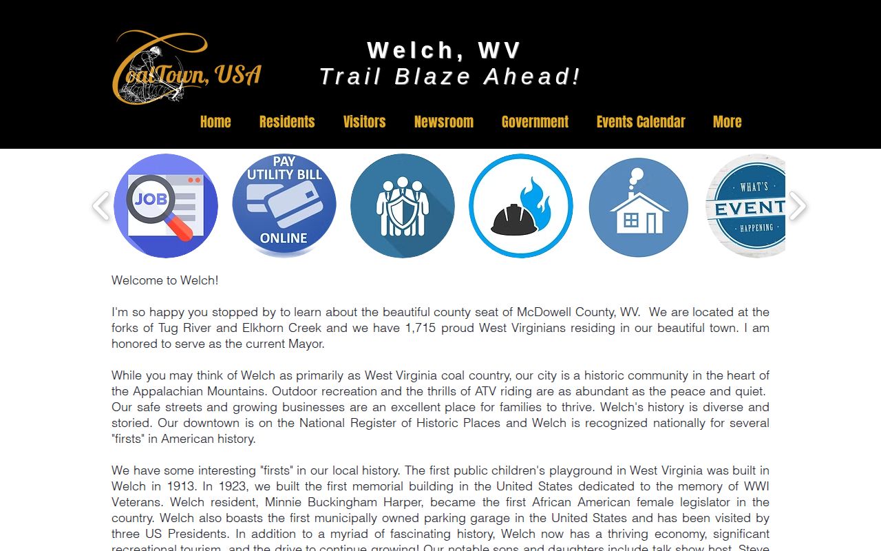 Welch McDowell County arrest-record source on the official City of Welch website